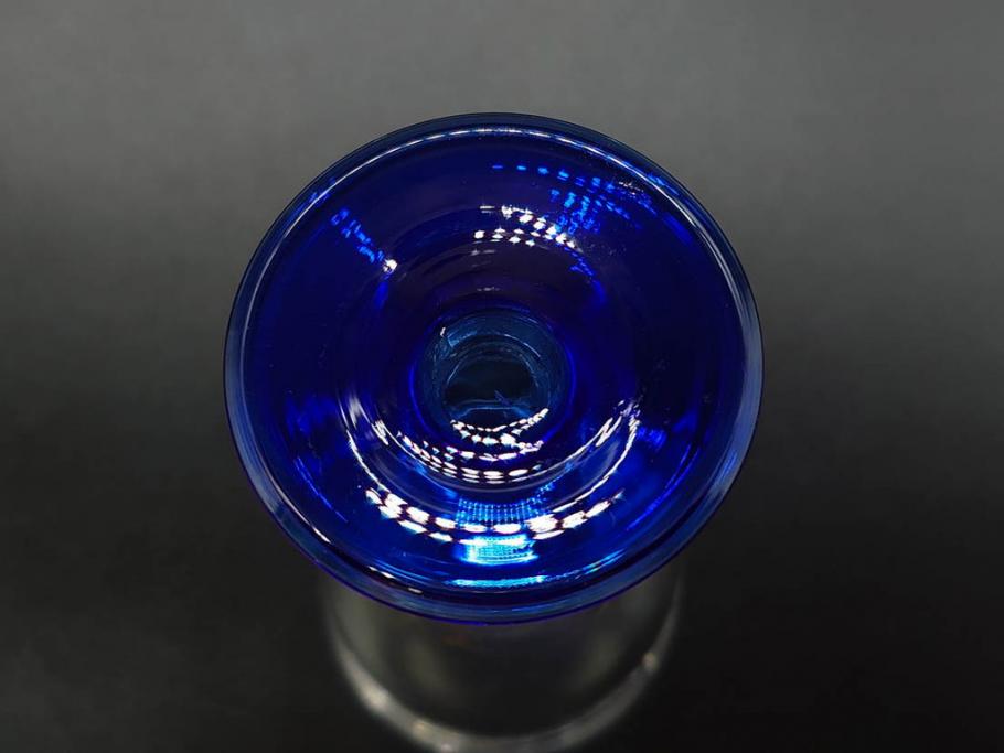 昭和初期～中期　切子　様々なデザインが楽しめるグラス9点セット(カクテル、ワイン、リキュール、バラ、薔薇、花、葡萄、ぶどう、和ガラス、硝子、酒器、酒杯)(R-082973)