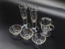 デンマーク　ROYAL COPENHAGEN(ロイヤルコペンハーゲン)　ブルーフルーテッド　ハーフレース　プレイン　リーフディッシュ・オープンシュガー・ボウル・絵皿(小皿)　まとめて10点セット(プレート、変形皿、洋食器)(R-075659)