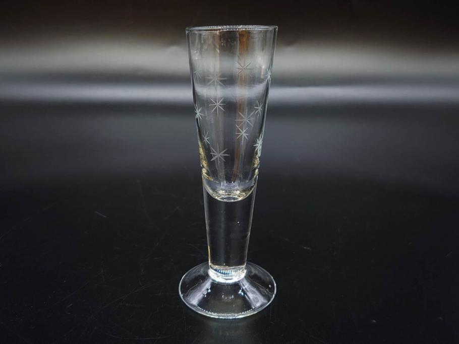 戦前　当時物　切子　アイスクリーム　氷コップ　レトロな雰囲気漂うグラスなど6点セット(デザートカップ、ミニボウル、深皿、小鉢、硝子、ガラス)(R-082938)