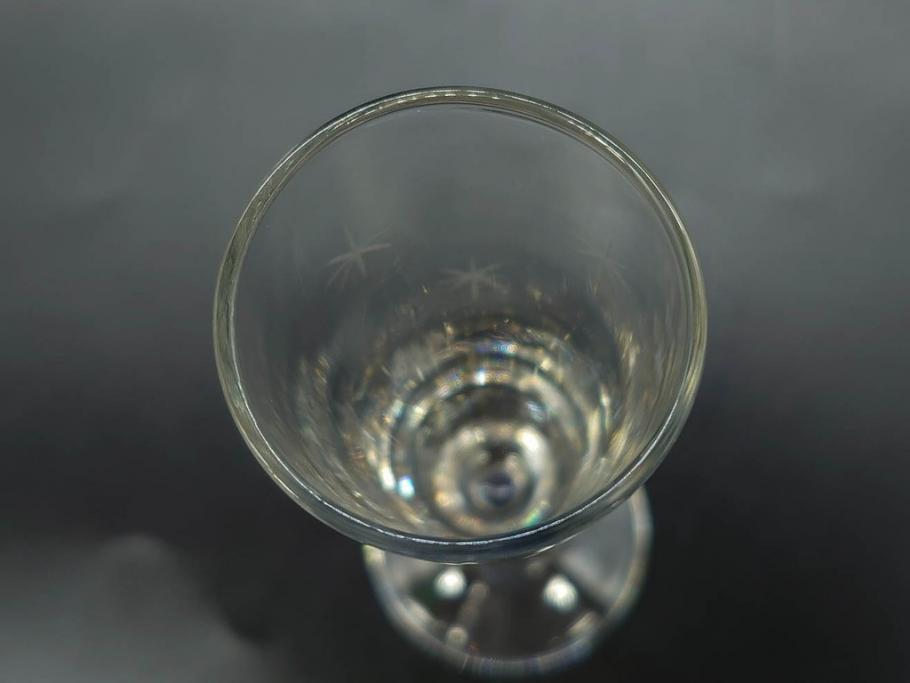 戦前　当時物　切子　アイスクリーム　氷コップ　レトロな雰囲気漂うグラスなど6点セット(デザートカップ、ミニボウル、深皿、小鉢、硝子、ガラス)(R-082938)