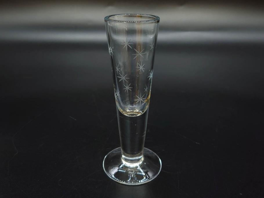 戦前　当時物　切子　アイスクリーム　氷コップ　レトロな雰囲気漂うグラスなど6点セット(デザートカップ、ミニボウル、深皿、小鉢、硝子、ガラス)(R-082938)