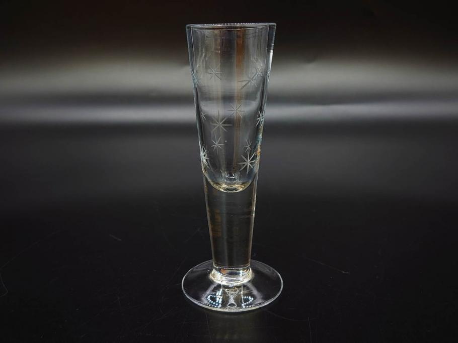 戦前　当時物　切子　アイスクリーム　氷コップ　レトロな雰囲気漂うグラスなど6点セット(デザートカップ、ミニボウル、深皿、小鉢、硝子、ガラス)(R-082938)
