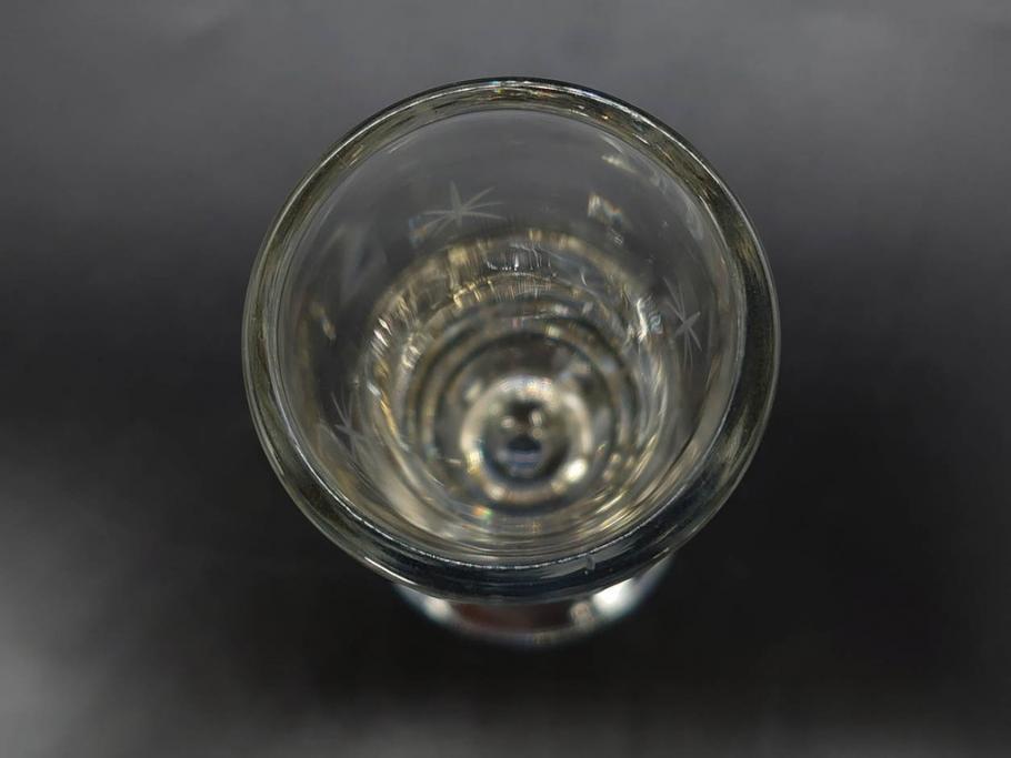 戦前　当時物　切子　アイスクリーム　氷コップ　レトロな雰囲気漂うグラスなど6点セット(デザートカップ、ミニボウル、深皿、小鉢、硝子、ガラス)(R-082938)