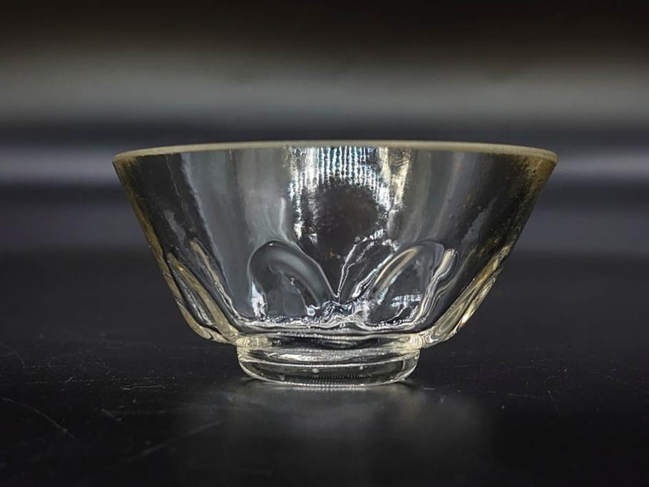 戦前　当時物　切子　アイスクリーム　氷コップ　レトロな雰囲気漂うグラスなど6点セット(デザートカップ、ミニボウル、深皿、小鉢、硝子、ガラス)(R-082938)