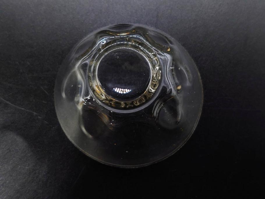 戦前　当時物　切子　アイスクリーム　氷コップ　レトロな雰囲気漂うグラスなど6点セット(デザートカップ、ミニボウル、深皿、小鉢、硝子、ガラス)(R-082938)