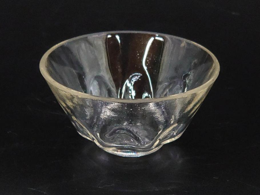 戦前　当時物　切子　アイスクリーム　氷コップ　レトロな雰囲気漂うグラスなど6点セット(デザートカップ、ミニボウル、深皿、小鉢、硝子、ガラス)(R-082938)