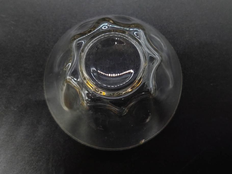 戦前　当時物　切子　アイスクリーム　氷コップ　レトロな雰囲気漂うグラスなど6点セット(デザートカップ、ミニボウル、深皿、小鉢、硝子、ガラス)(R-082938)