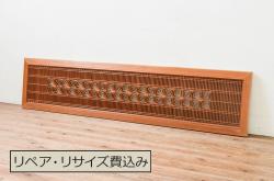 アンティーク建具　ペイント　色ガラス・当店オリジナルガラス　爽やかなカラーのガラス戸1枚(引き戸)(R-037569)