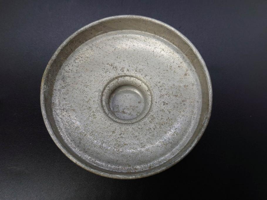 当時物　昭和レトロ　切子　涼しげな水色が目を引くキャンディーポット(菓子瓶、あめや瓶、飴屋、砂糖壺、ガラス瓶、ガラスビン、蓋(フタ)付き、菓子瓶、ボンボン入れ、小物入れ、硝子)(R-082982)