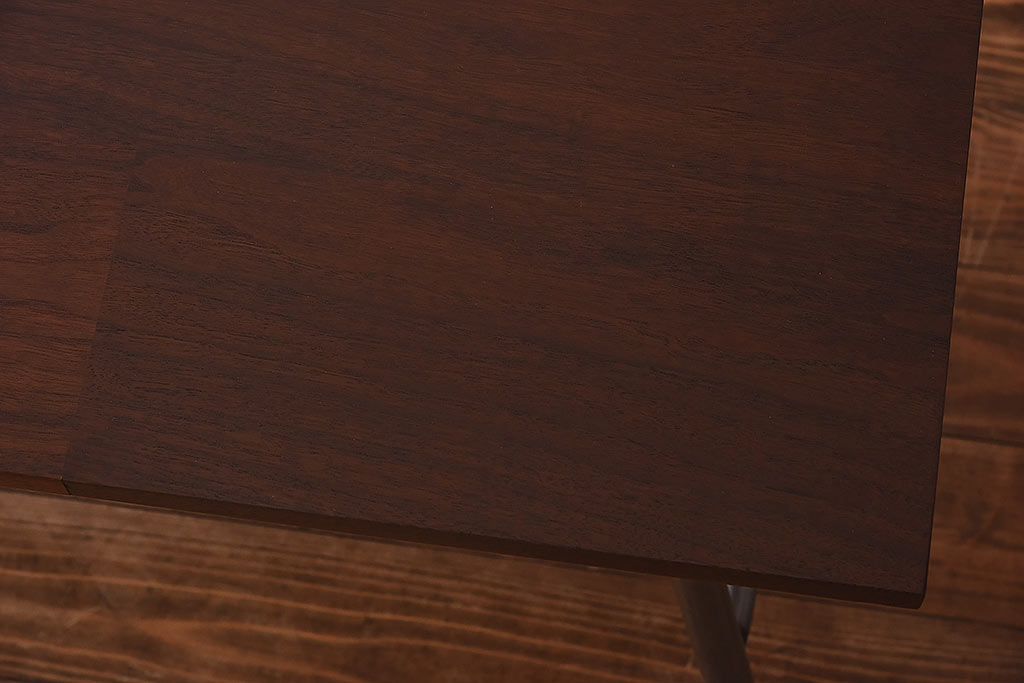 ラフジュ工房オリジナル　鉄脚　ウォールナット材製折りたたみテーブル(作業台)(2)