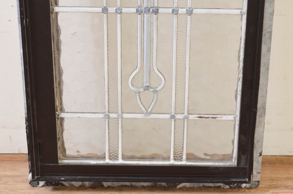 アンティーク建具　レトロな空間作りにおすすめなステンドグラス窓1枚(引き戸、ガラス戸、ガラス窓、ガラス扉、FIX、フィックス、嵌め殺し)(R-069597)