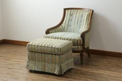 中古　美品　DREXEL HERITAGE(ドレクセルヘリテイジ)　 Upholstery(アップホルスタリー)　エレガントな佇まいのラウンジチェア(一人掛けソファ、1P、アームソファ)(定価約59万円)(R-052094)