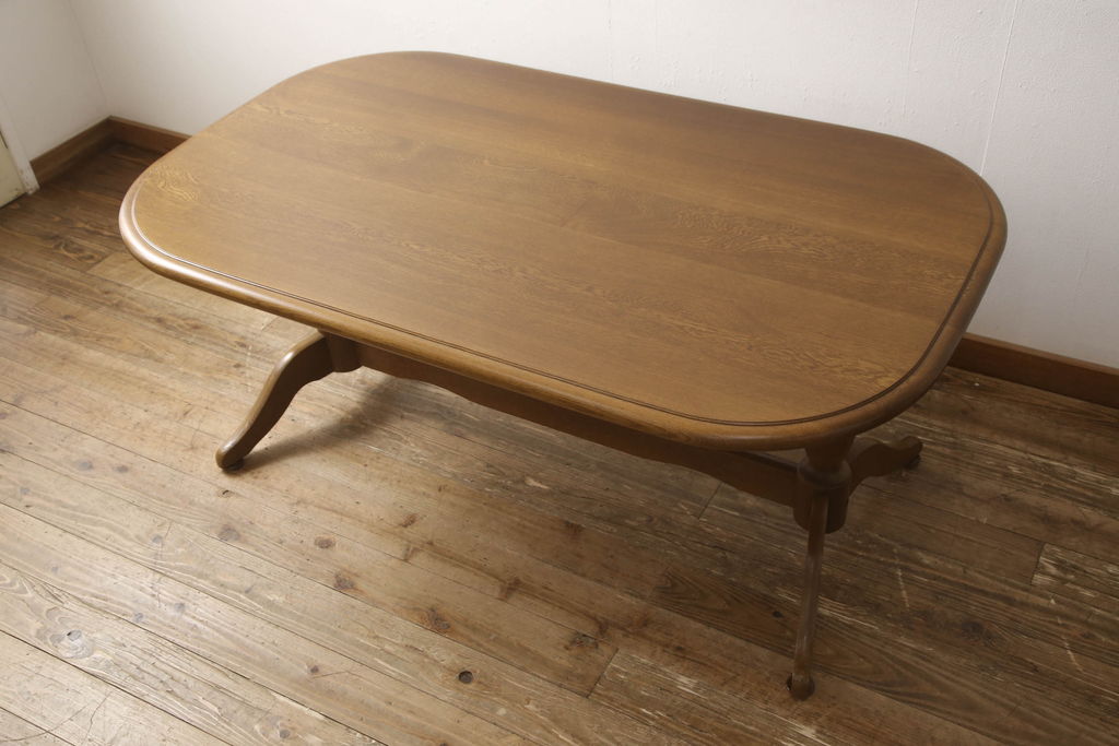 和製ヴィンテージ　WINDS太平　木の温もりあふれるナラ材製のダイニングテーブル(食卓、ビンテージ)(R-050079)
