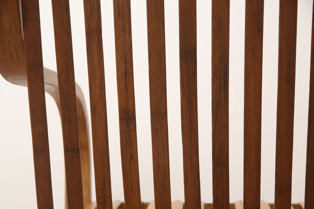 和製ビンテージ　竹興社　城所右文次　オリジナル　Bamboo　落ち着きのあるくつろぎ空間を演出してくれるバンブーチェアとテーブルのセット(安楽椅子、ラウンジチェア、サイドテーブル、センターテーブル、リビングテーブル、ヴィンテージ)(R-067452)