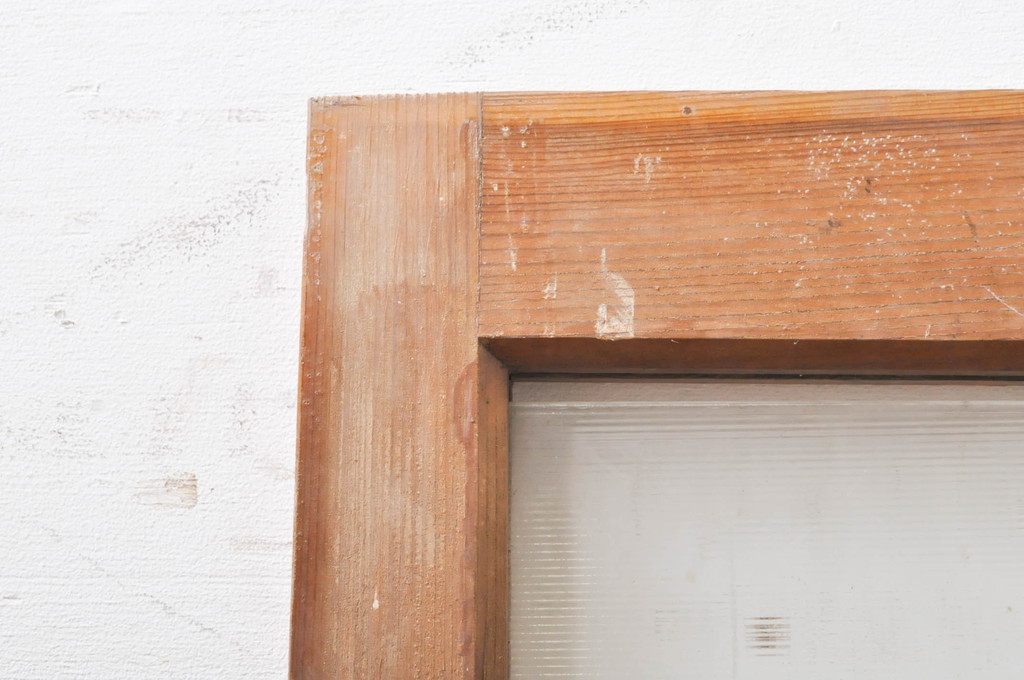 アンティーク建具　インテリアに取り入れやすいシンプルデザインのガラス窓2枚セット(引き戸、ガラス戸)(R-069230)