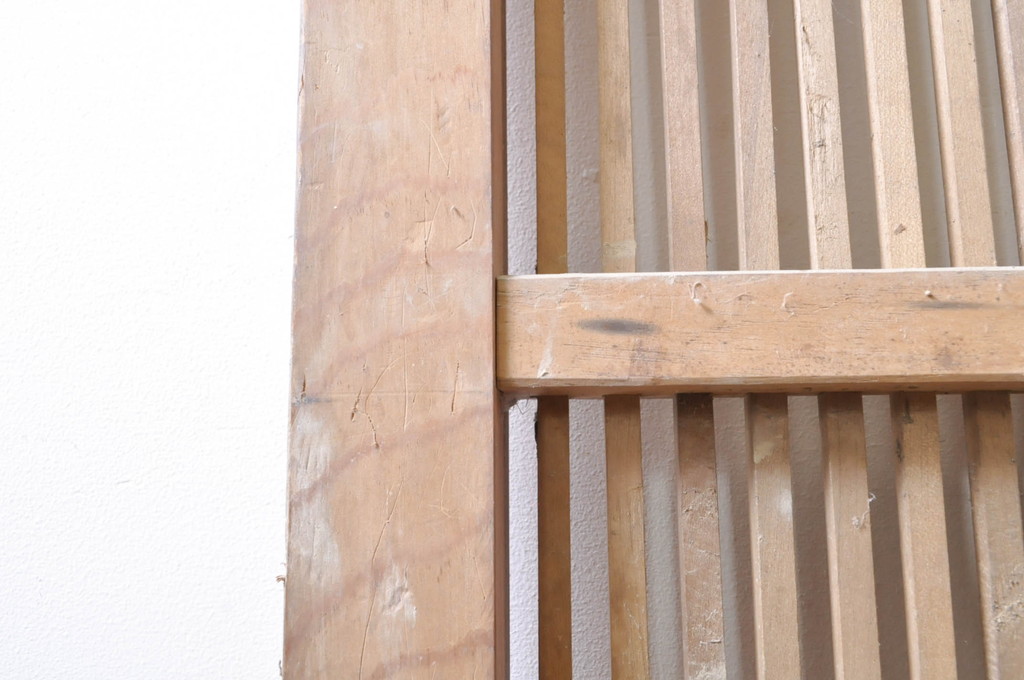 アンティーク建具　和の風情が感じられる杉材の素朴な蔵戸1枚(引き戸、玄関戸)(R-069234)