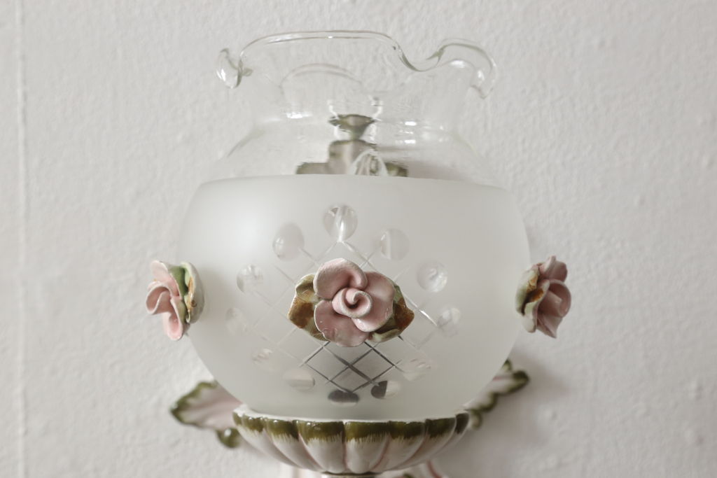 中古 美品 イタリア カポディモンテ ロココ 花瓶のようなガラス
