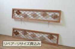 アンティーク建具　明治期　古い木の風合いが魅力のシンプルな板戸4枚セット(帯戸、引き戸)(R-045834)