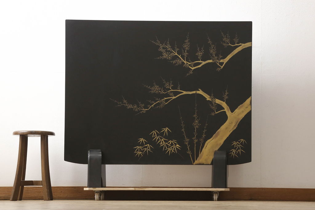 中古　美品　輪島塗り　和の風情あふれる衝立て(仕切り、パーテーション、つい立て)(R-062072)