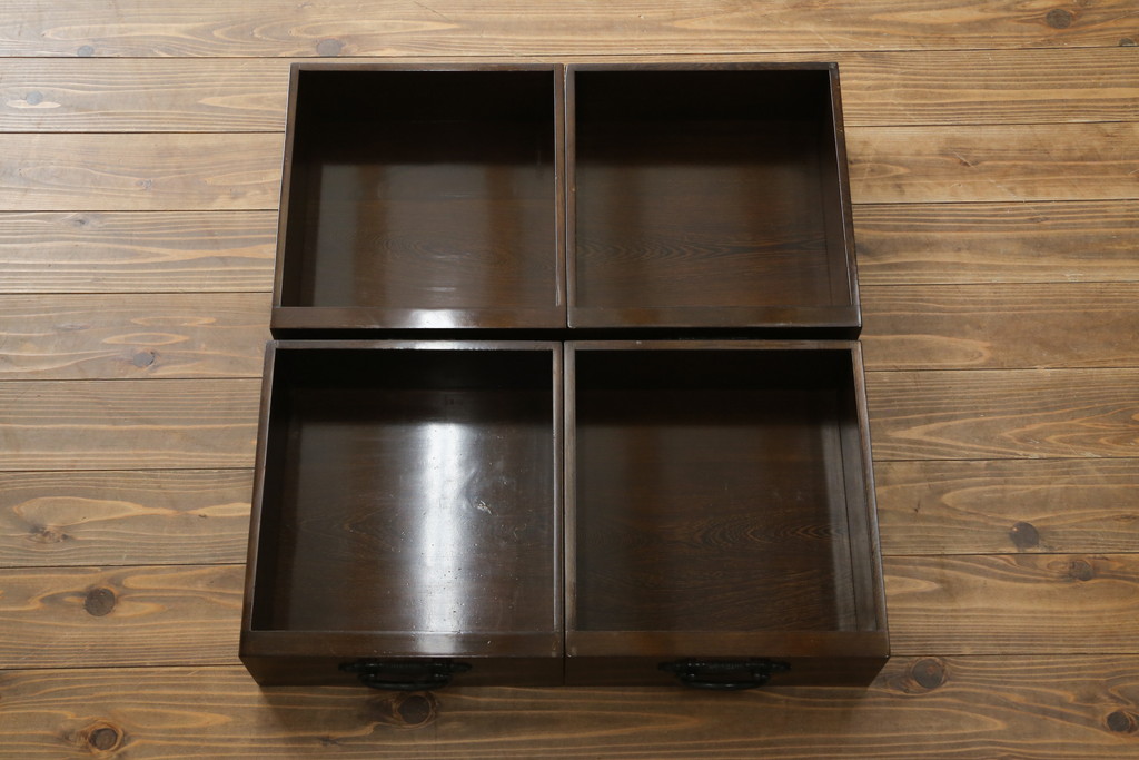 中古　高級　銘木　鉄刀木(タガヤサン)　総無垢(ムク)材　和モダンテイストのお部屋づくりに取り入れたい水屋箪笥サイドボード(収納棚、戸棚、食器棚、カップボード、サイドキャビネット)(R-079989)