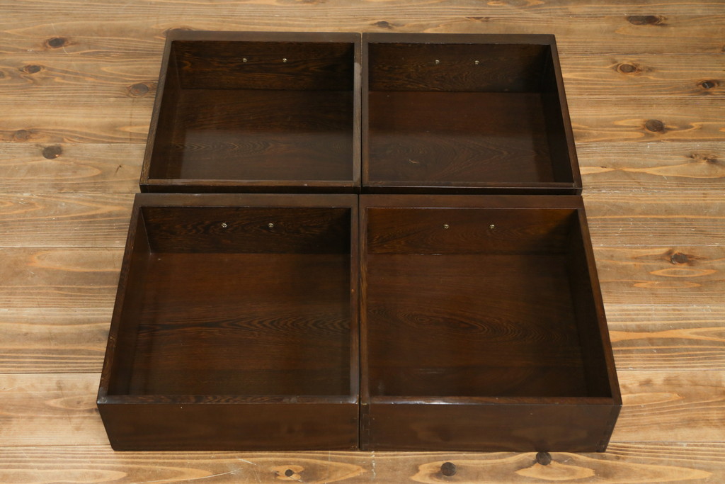 中古　高級　銘木　鉄刀木(タガヤサン)　総無垢(ムク)材　和モダンテイストのお部屋づくりに取り入れたい水屋箪笥サイドボード(収納棚、戸棚、食器棚、カップボード、サイドキャビネット)(R-079989)