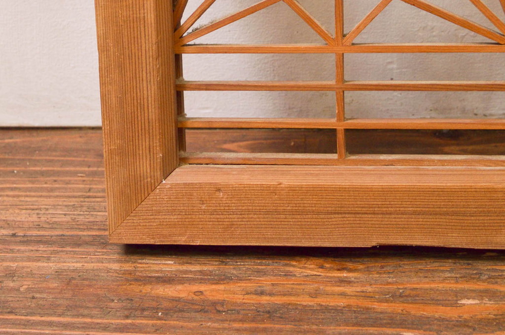 アンティーク建具　松・鷲　彫刻と組子細工の組み合わせが美しい欄間2枚セット(明り取り、明かり取り)(R-074282)