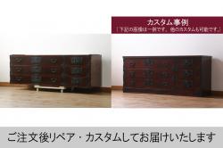 アンティーク家具　ヒノキ材　六尺　飛騨(岐阜)産　趣溢れる水屋箪笥サイドボード(収納棚、テレビ台、キャビネット)(R-036661)