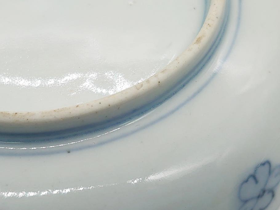 幕末期　伊万里　色絵　染付　金彩　4.5寸皿　約13.5cm　繊細で温かみのある絵付けが魅力の深皿3枚セット(四寸五分、中皿、和食器、和皿)(R-062111)