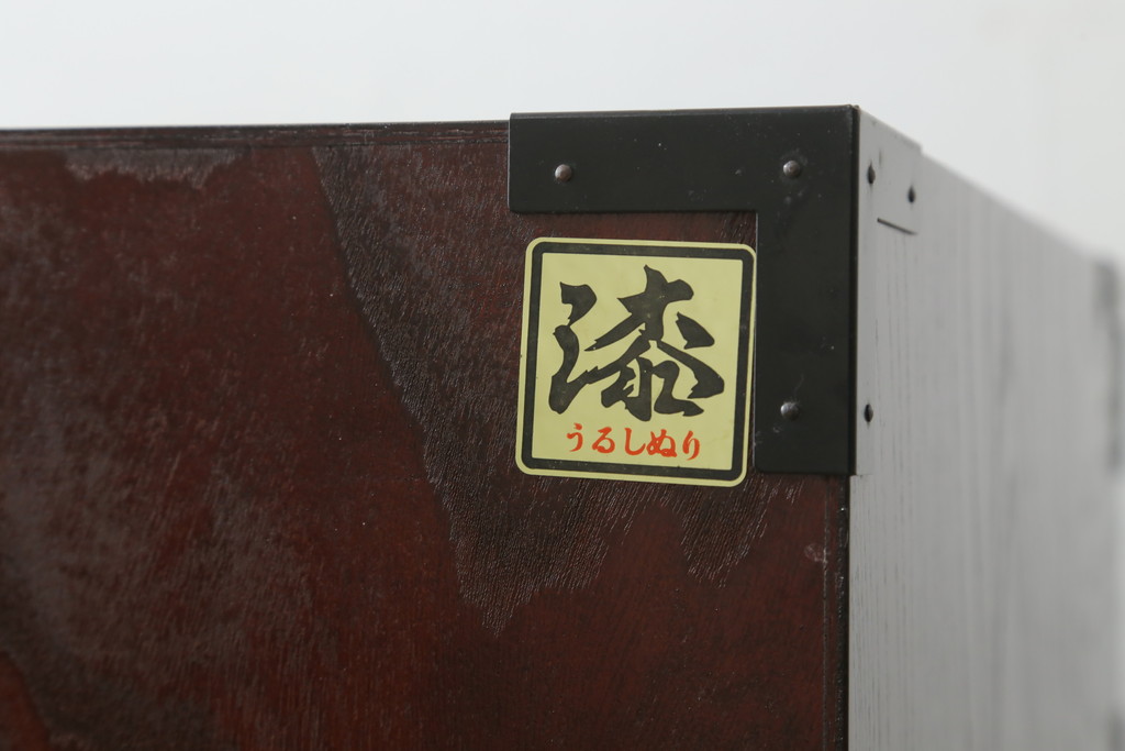 中古　美品!!　木目が美しく高級感溢れる漆塗りの仙台民芸箪笥 (衣装箪笥、和タンス、引き出し、収納たんす、整理箪笥)(定価約49万円)(R-072045)