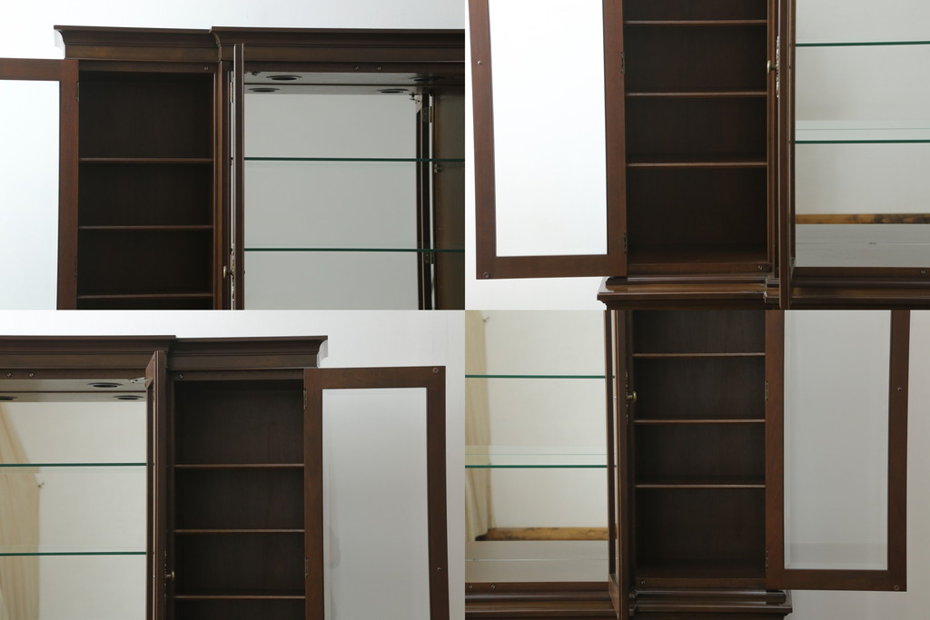 中古　カリモク家具(karimoku)　domani(ドマーニ)　PROCEED(プロシード)シリーズ　落ち着いた色味と堂々とした佇まいが魅力的なキャビネット(ガラスケース、コレクションケース、飾り棚、陳列棚、収納棚)(R-075105)
