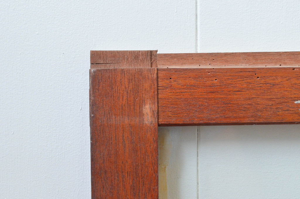 アンティーク建具　レトロ空間におすすめ!素朴な木味が魅力的なガラス窓4枚セット(引き戸、ガラス戸)(R-076063)