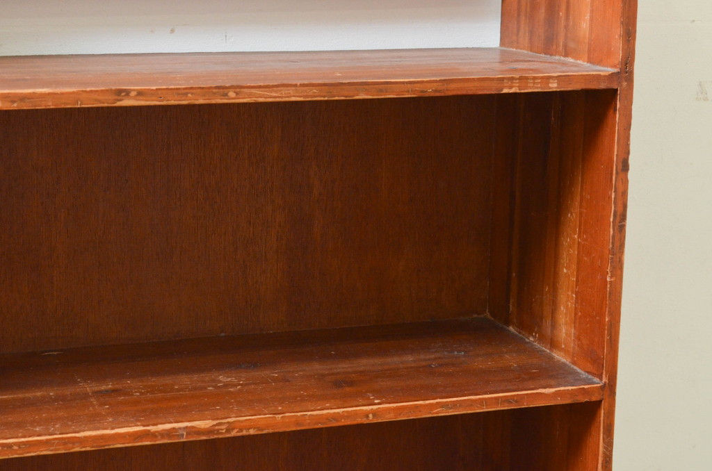 和製アンティーク　昭和レトロ　シンプルなデザインが取り入れやすい本棚(オープンラック、収納棚、ブックシェルフ、飾り棚、ディスプレイラック)(R-069612)