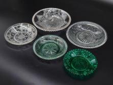 アンティーク雑貨　時代物　大正昭和初期　蒔絵　竹と雀図　漆器　角盆5枚セット(R-039110)