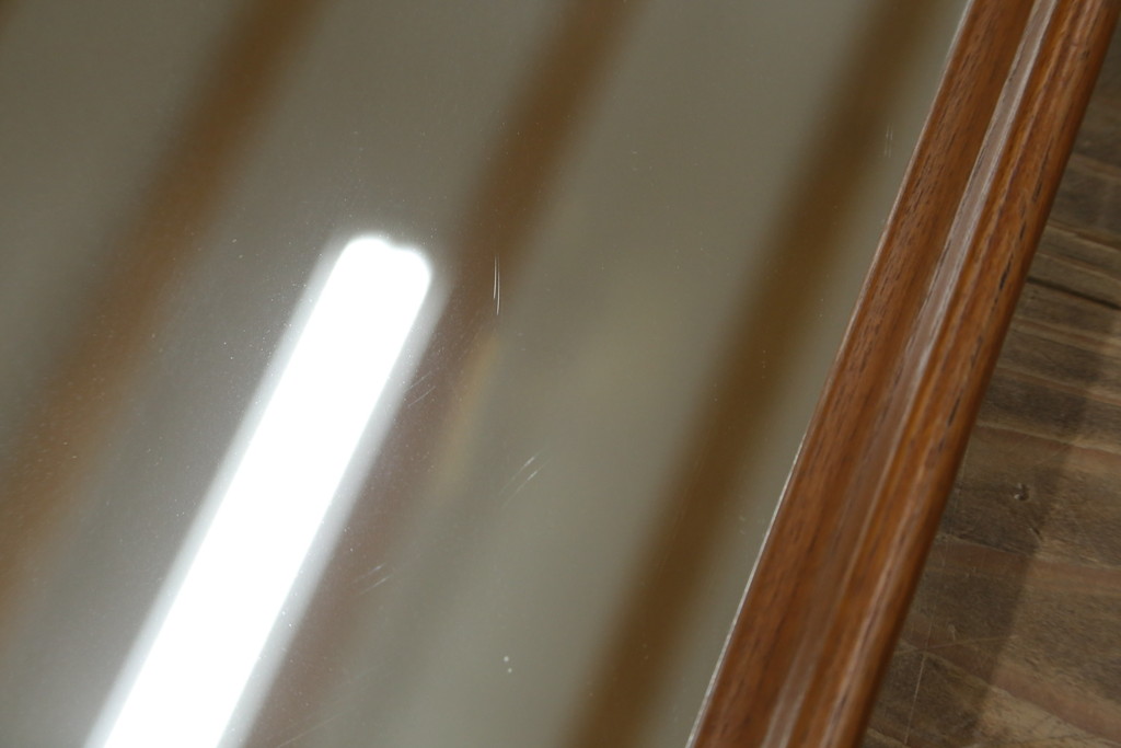 北欧ビンテージ　スウェーデン　GLAS-MASTER(グラスマスター)社　チーク材　木のぬくもりを感じる色味が素敵なウォールミラー(姿見、壁掛け鏡、ヴィンテージ)(R-080802)