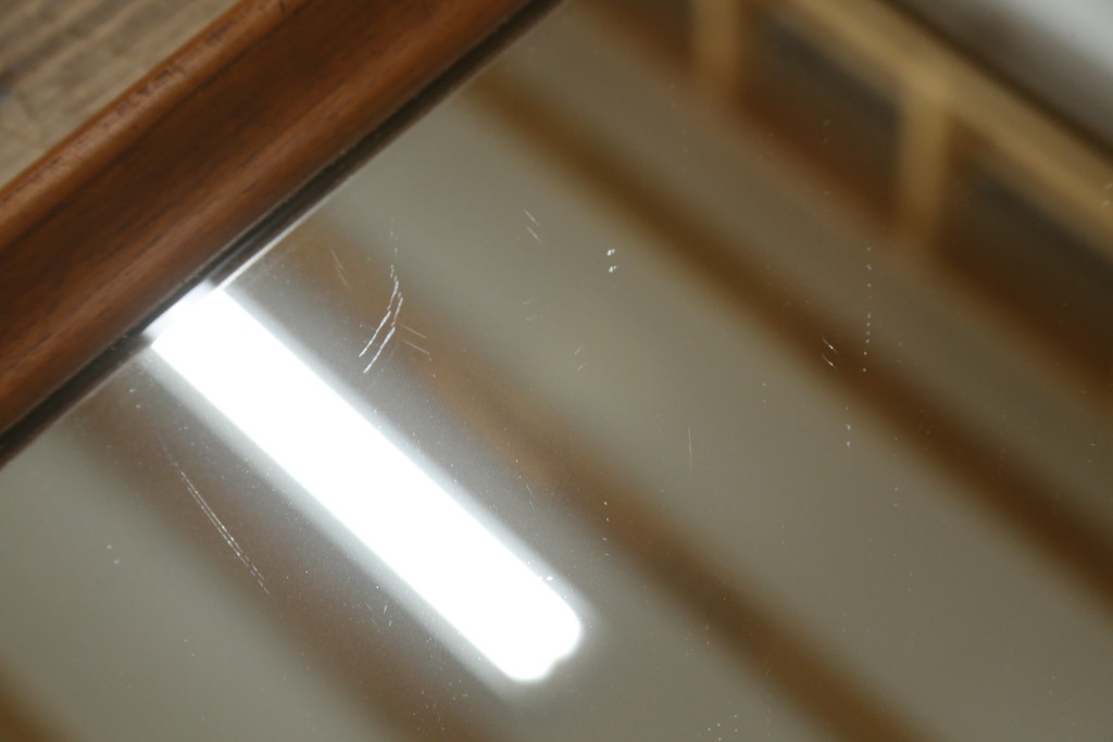 北欧ビンテージ　スウェーデン　GLAS-MASTER(グラスマスター)社　チーク材　木のぬくもりを感じる色味が素敵なウォールミラー(姿見、壁掛け鏡、ヴィンテージ)(R-080802)