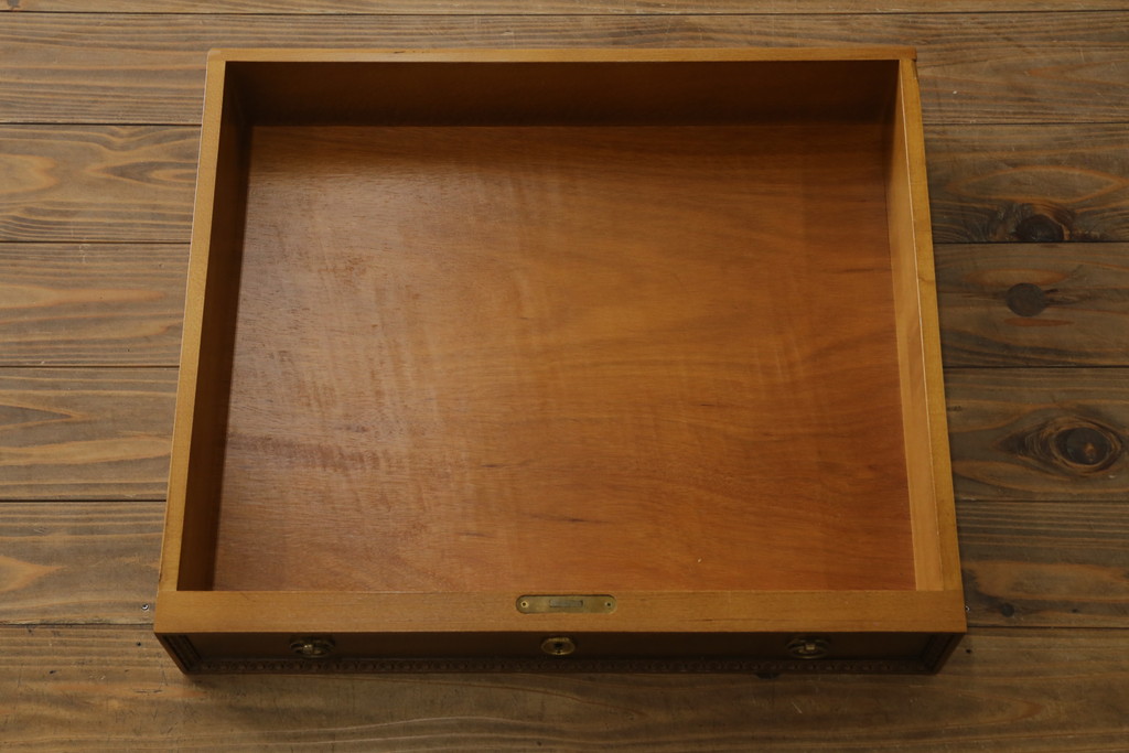 中古　イギリス高級輸入家具　洗練された佇まいが美しいレザートップデスク(机、平机、ワークデスク、在宅用、在宅ワーク)(定価約60万円)(R-062846)