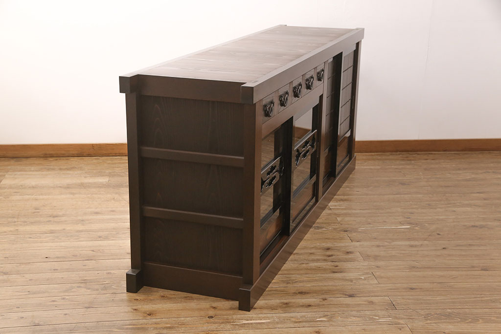 【オーダー注文・受注生産商品】ラフジュ工房オリジナル　特大サイズ!上質な和の空間を演出する7尺水屋箪笥(サイドボード、サイドキャビネット、収納棚、戸棚、カウンター。食器棚)
