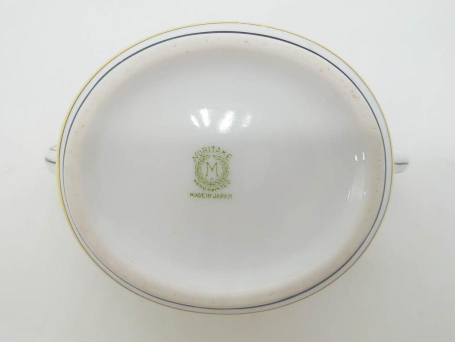 戦前　オールドノリタケ　NORITAKE　ラスター彩　ハンドル付　レモン　アールデコ　それぞれ華やかなデザインが素敵なプレート2枚&シュガーポットセット(サンドウィッチ、サンドイッチ、キャンディーディッシュ、アクセサリートレー、トレイ、小皿、中皿、洋食器)(R-083046)