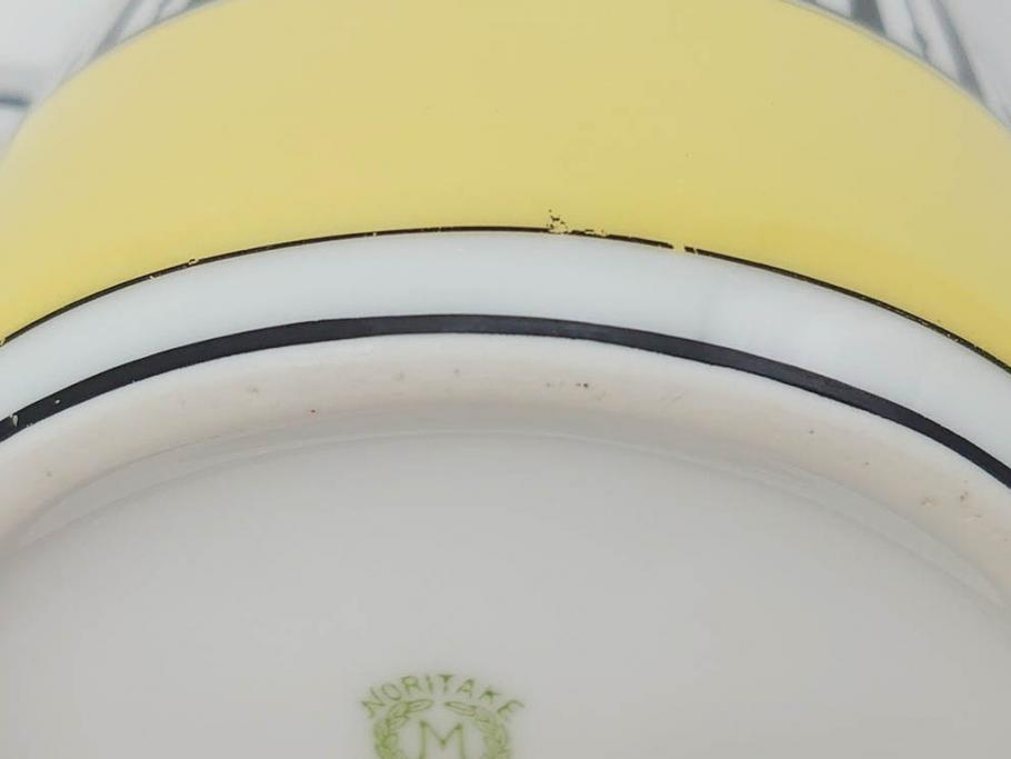 戦前　オールドノリタケ　NORITAKE　ラスター彩　ハンドル付　レモン　アールデコ　それぞれ華やかなデザインが素敵なプレート2枚&シュガーポットセット(サンドウィッチ、サンドイッチ、キャンディーディッシュ、アクセサリートレー、トレイ、小皿、中皿、洋食器)(R-083046)