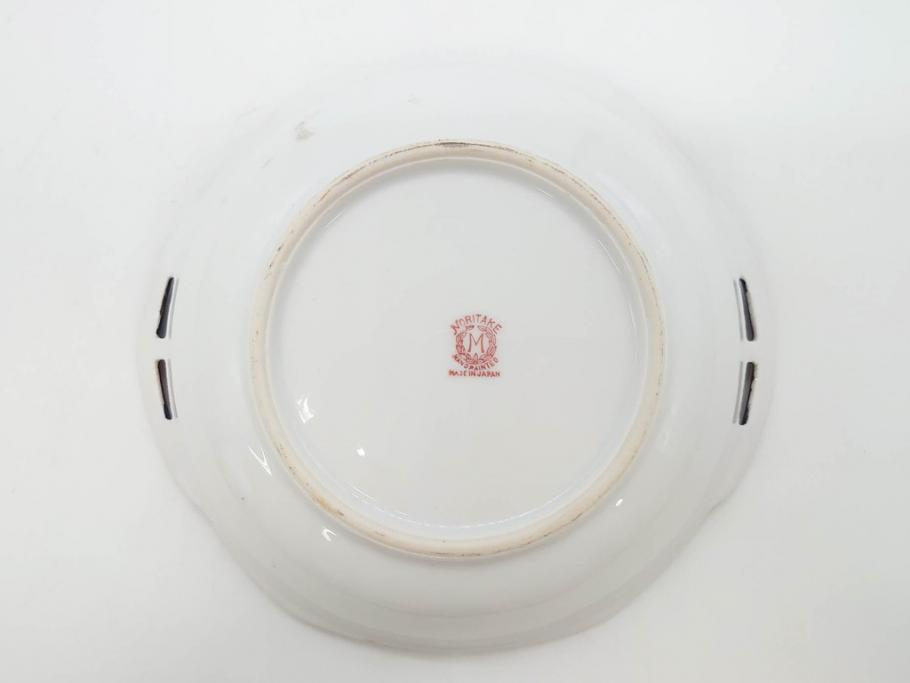 オールドノリタケ　NORITAKE　ラスター彩　金彩　ハンドル付　食卓を彩る華やかなボウル3点セット(風景、花、蝶、ハンドペイント、プレート、深皿、洋食器)(R-083047)