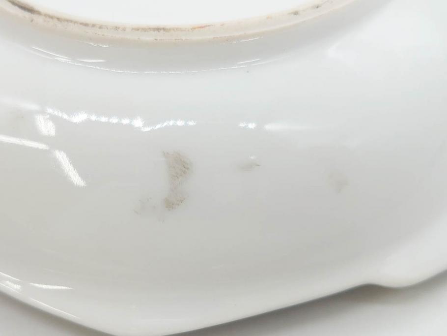 オールドノリタケ　NORITAKE　ラスター彩　金彩　ハンドル付　食卓を彩る華やかなボウル3点セット(風景、花、蝶、ハンドペイント、プレート、深皿、洋食器)(R-083047)