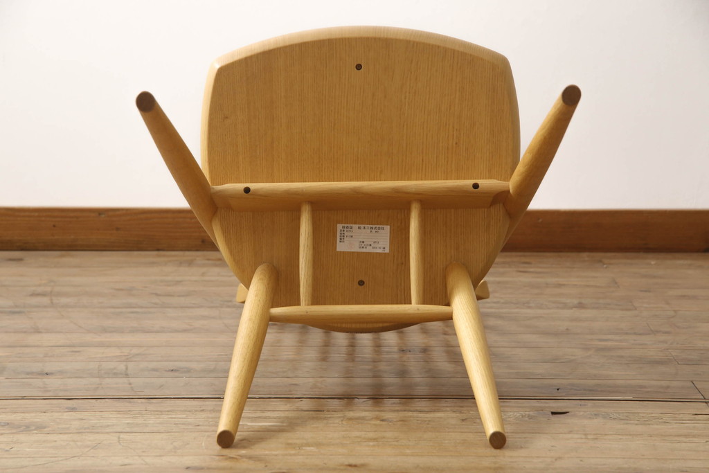 中古　展示美品　柏木工　CC71A(オーク)　CIVIL(シビル)　シンプルながらデザイン性を感じられるダイニングチェア(板座チェア、椅子、イス)(R-065751)