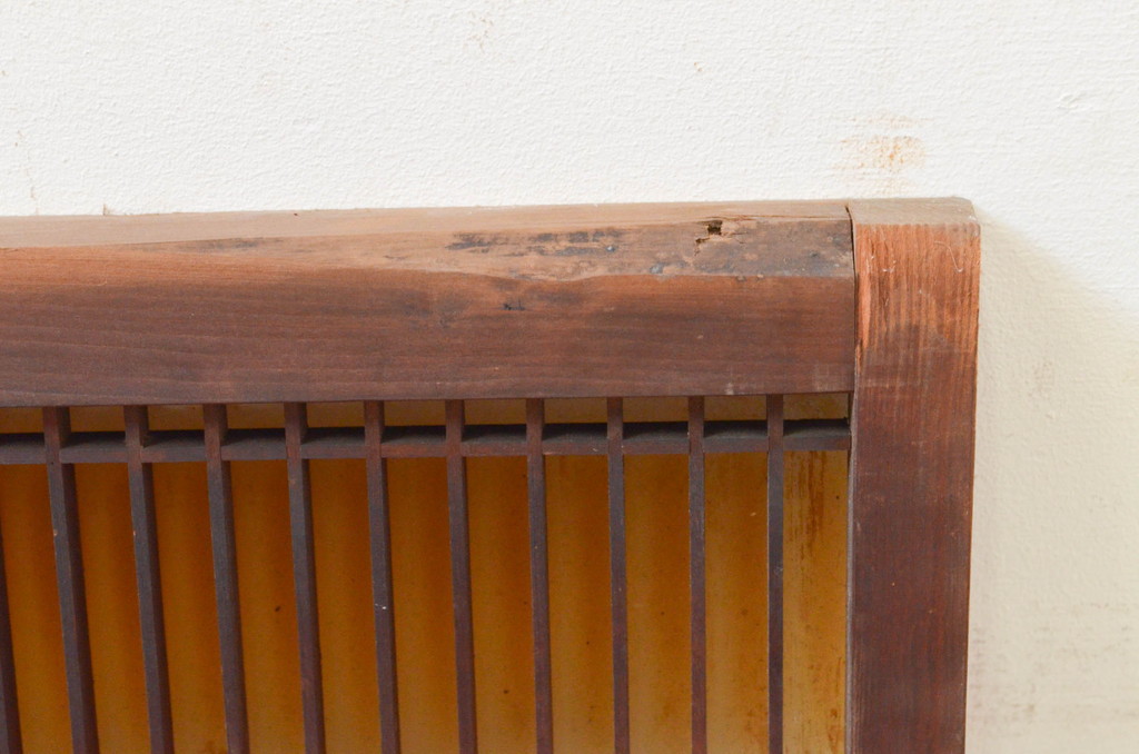 アンティーク建具　和の空間作りにおすすめな筬(オサ)欄間1枚(明り取り、明かり取り、オサランマ、格子ランマ)(R-069294)