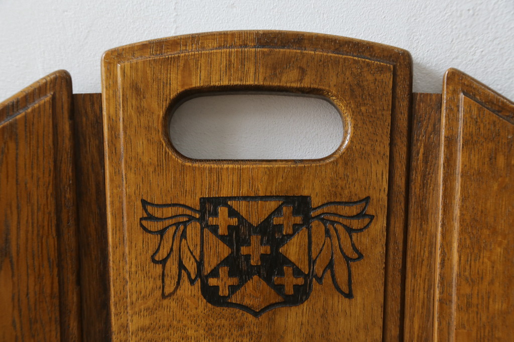 中古　希少な絶版品!!　カリモク家具(karimoku)　ルスティック(RUSTIC)　オーク材　カントリースタイルの空間づくりにおすすめなダイニングチェア3脚セット(板座チェア、椅子、イス、バラ売り可能)(R-075947)
