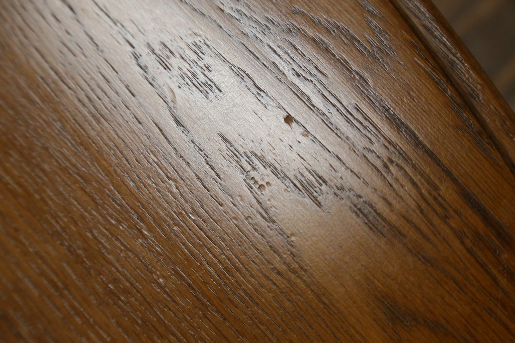 中古　希少な絶版品!!　カリモク家具(karimoku)　ルスティック(RUSTIC)　オーク材　カントリースタイルの空間づくりにおすすめなダイニングチェア3脚セット(板座チェア、椅子、イス、バラ売り可能)(R-075947)