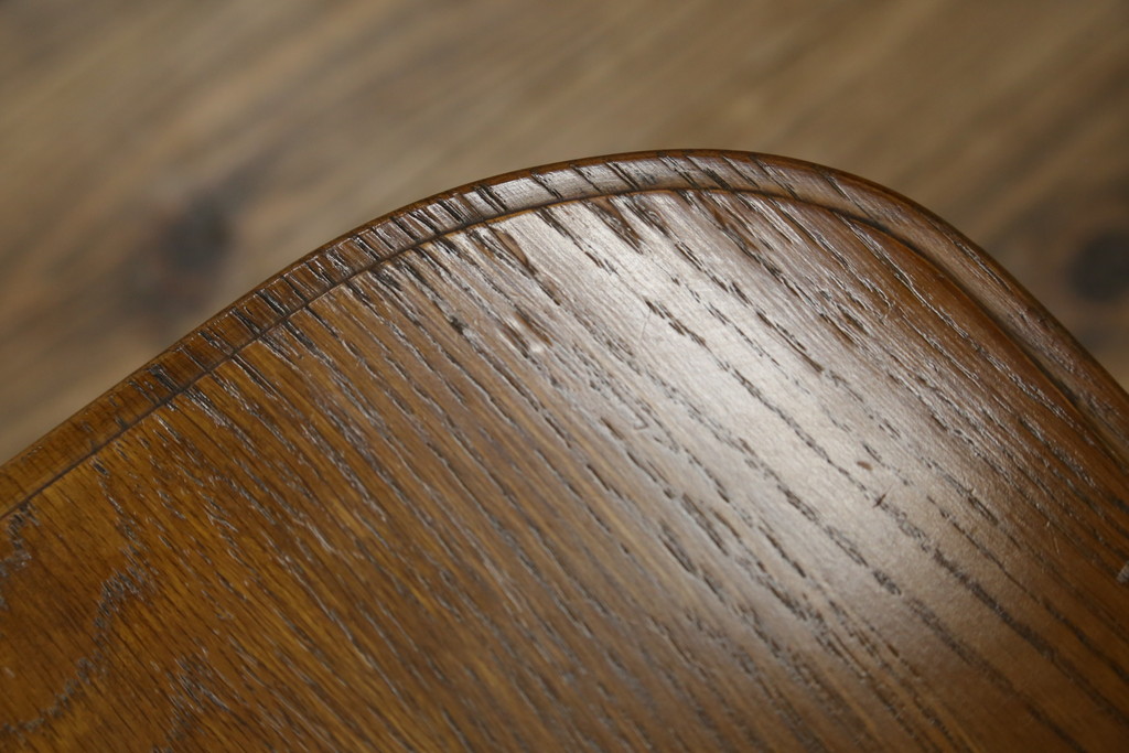 中古　希少な絶版品!!　カリモク家具(karimoku)　ルスティック(RUSTIC)　オーク材　カントリースタイルの空間づくりにおすすめなダイニングチェア3脚セット(板座チェア、椅子、イス、バラ売り可能)(R-075947)