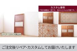 アンティーク建具　昭和初期　シンプルな木製フレームの障子戸2枚セット(建具、引き戸)(R-036789)
