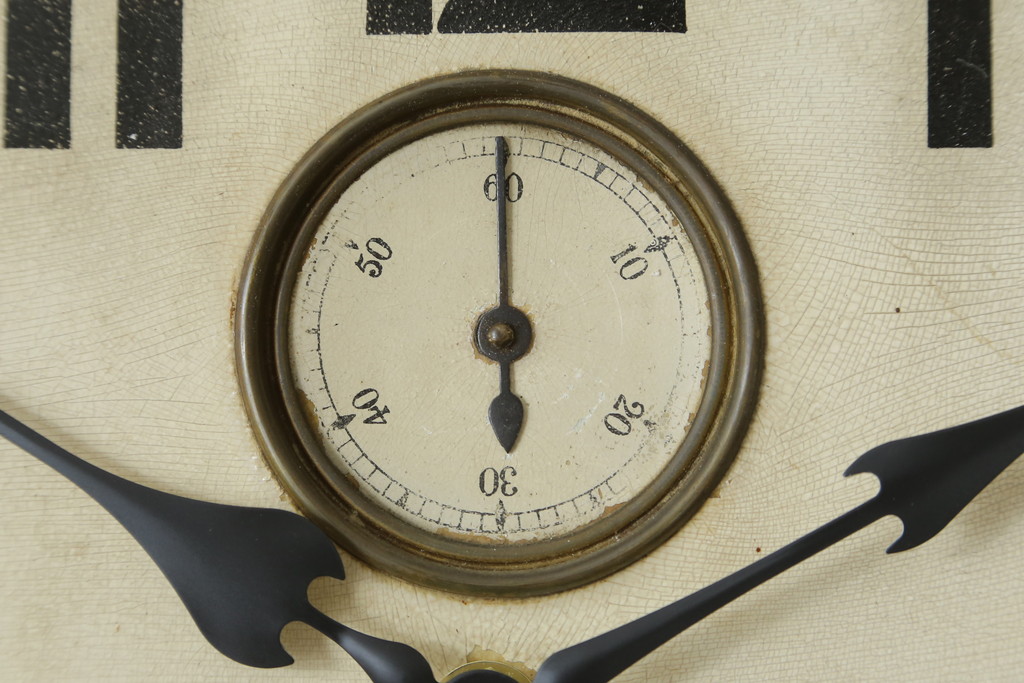 和製アンティーク　明治大正期　愛知県時計製造共同組合(AICHIKEN CLOCK-MAKERS' UNION'S MARK) シンプルな丸いフォルムのレトロな掛け時計(古時計、柱時計)(R-082071)