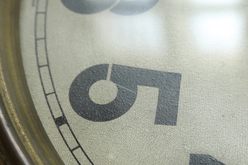 和製アンティーク　明治大正期　愛知県時計製造共同組合(AICHIKEN CLOCK-MAKERS' UNION'S MARK) シンプルな丸いフォルムのレトロな掛け時計(古時計、柱時計)(R-082071)