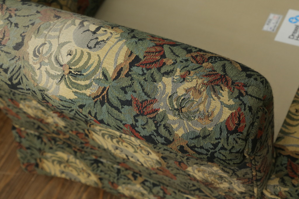 中古　美品　DREXEL HERITAGE(ドレクセルヘリテイジ)　個性の光るファブリックがステキな1人掛けソファ(一人掛けソファ、アームチェア)(R-057054)